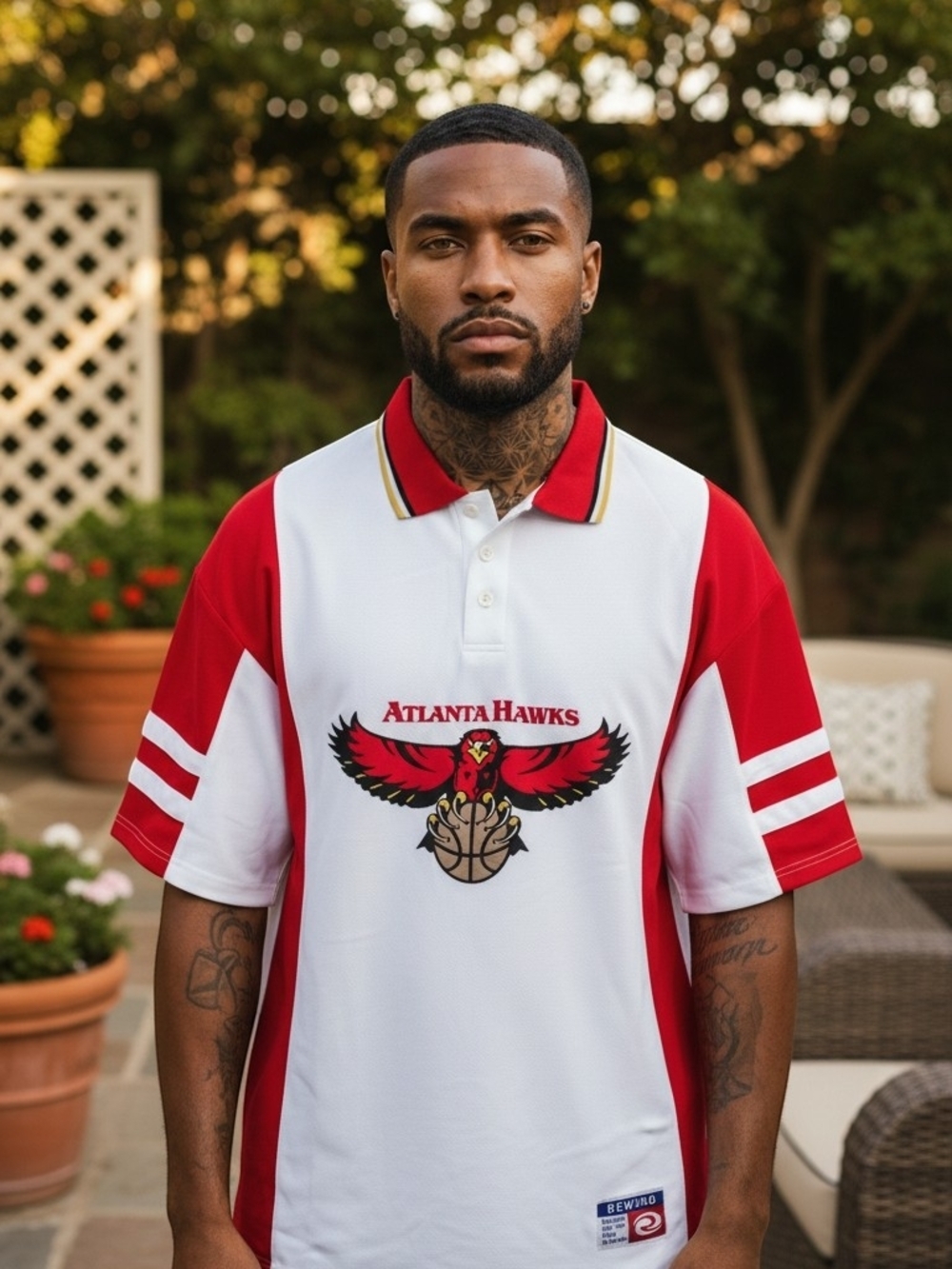 Vintage Atlanta Hawks Rewind NBA Polo Jersey Shirt Y2K Men’s 2XL